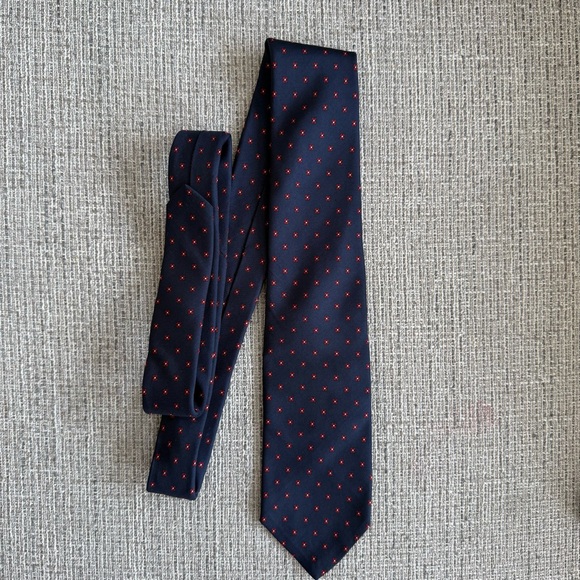 Brooks Brothers Other - Brooks Brothers Navy Tie with Red Dots 100% Silk